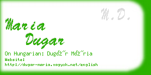 maria dugar business card